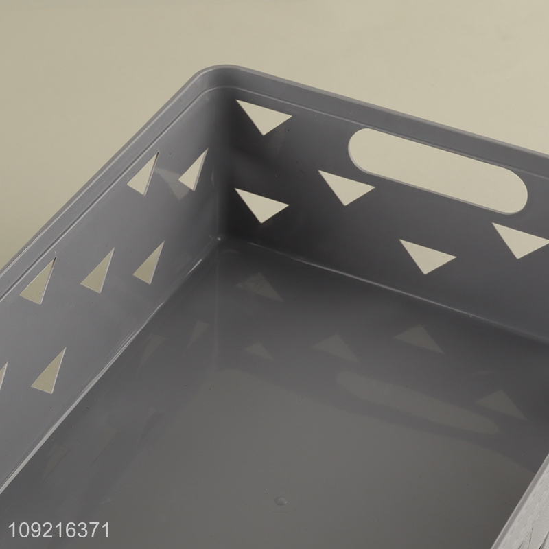 Factory supply rectangle multicolor pp hollow storage basket with handle