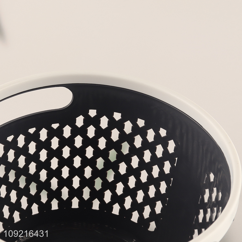 China wholesale round pp hollow storage basket with handle
