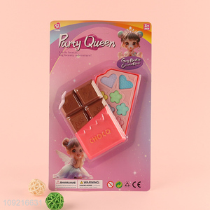 Low price chocolate shape kids girls beauty toys cosmetic toys set
