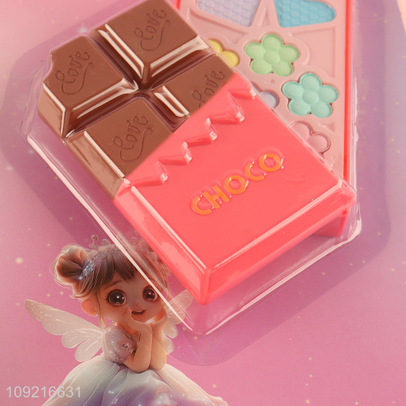 Low price chocolate shape kids girls beauty toys cosmetic toys set