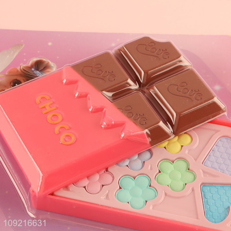 Low price chocolate shape kids girls beauty toys cosmetic toys set