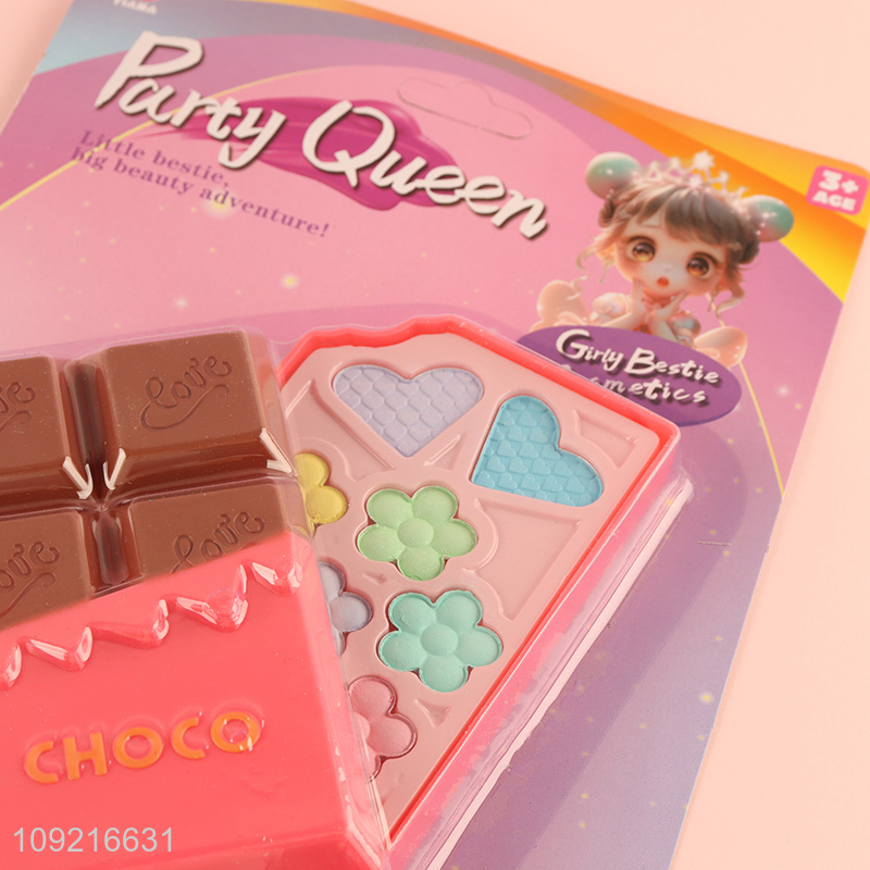Low price chocolate shape kids girls beauty toys cosmetic toys set