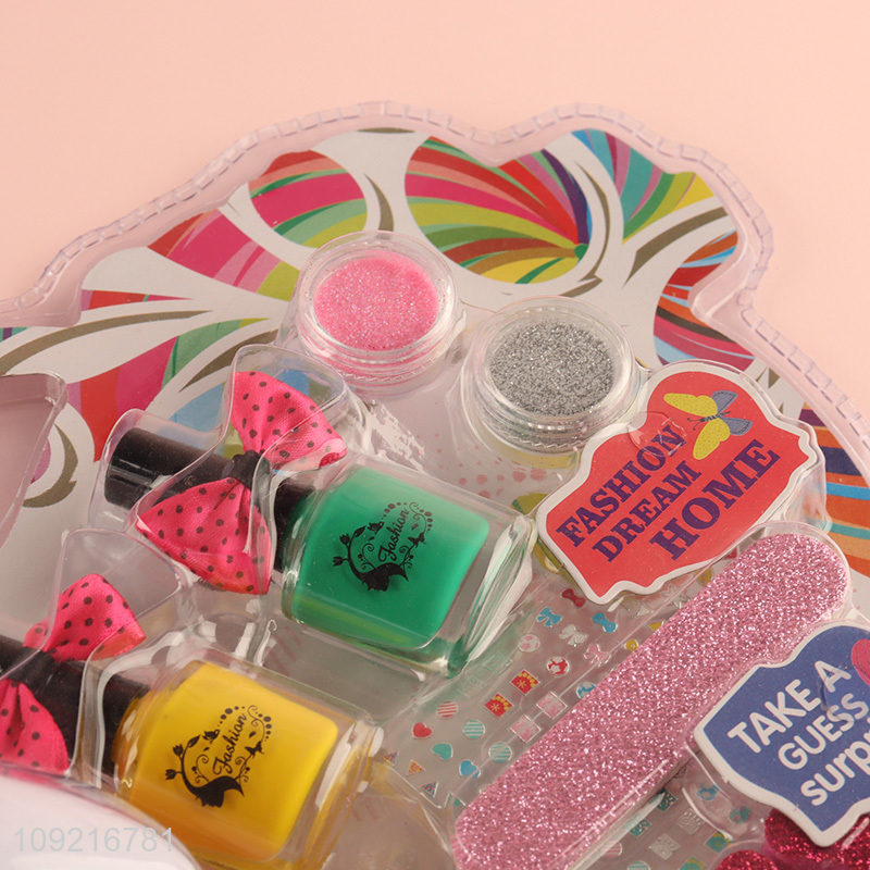 Best selling creative non-toxic children nail art decoration toys set