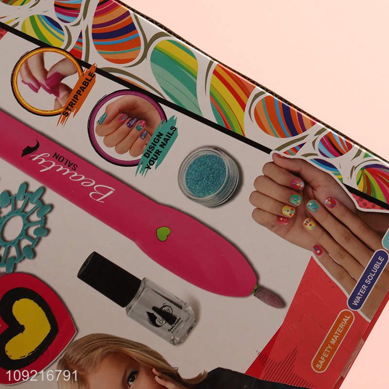 Yiwu market kids girls non-toxic nail art toys pretend play set toys