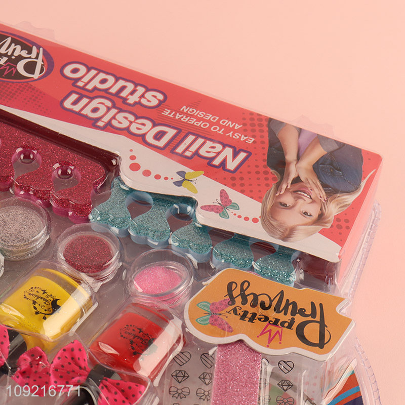 Most popular kids girls makeup toys nail decoration toys pretend play toys