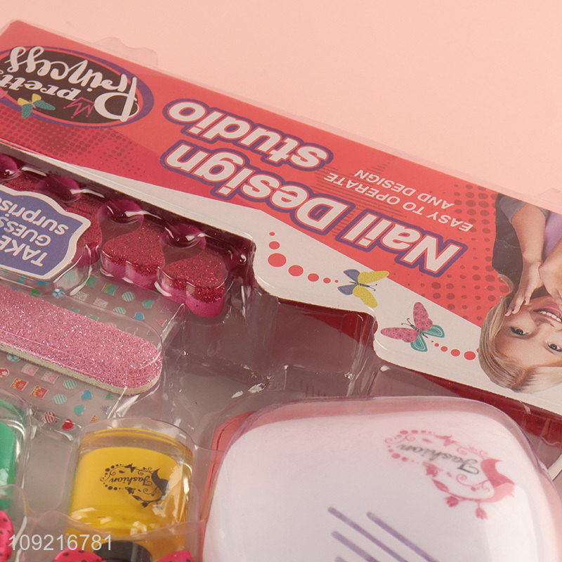Best selling creative non-toxic children nail art decoration toys set