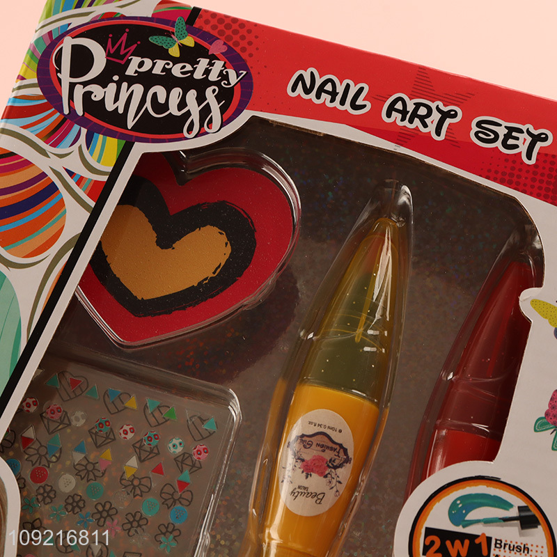 Hot selling creative kids girls pretend play set toys nail art toys
