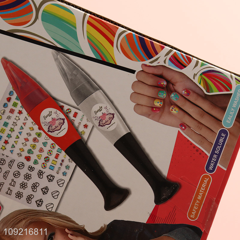 Hot selling creative kids girls pretend play set toys nail art toys