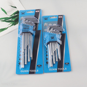 China factory 9pcs professional hand tool inner hex wrench set
