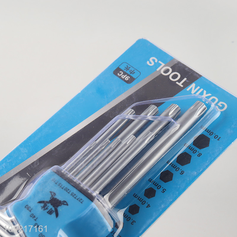 China factory 9pcs professional hand tool inner hex wrench set