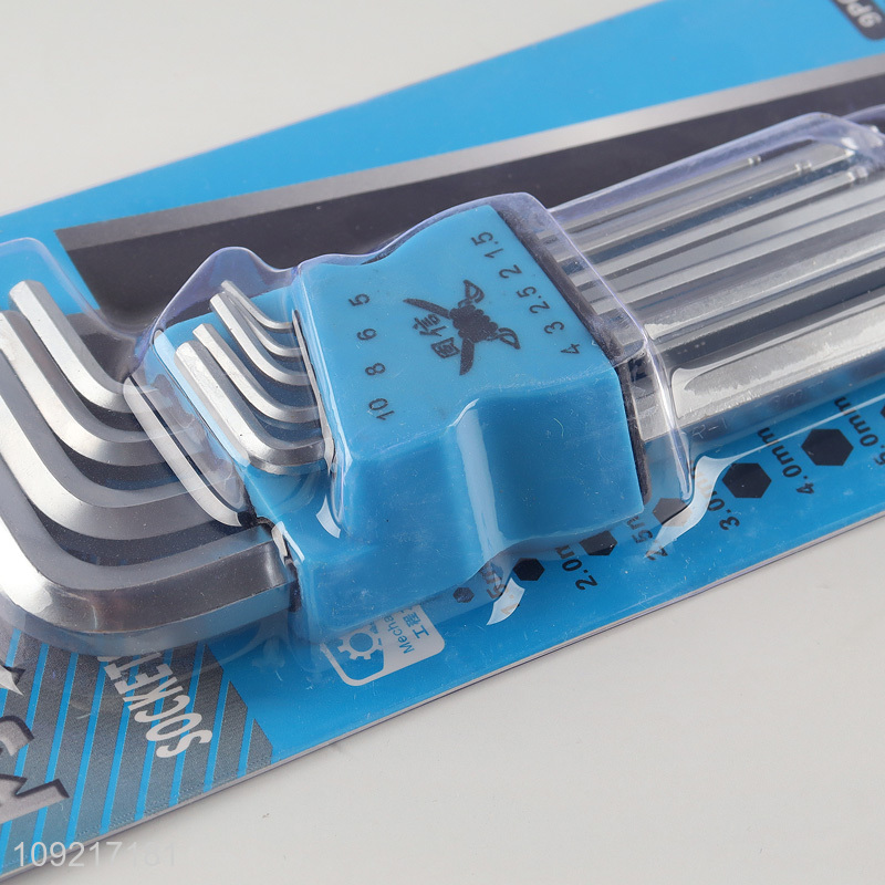 Hot selling 9pcs ball head hex socket wrench for hardware tool