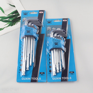 Hot selling 9pcs ball head hex socket wrench for hardware tool