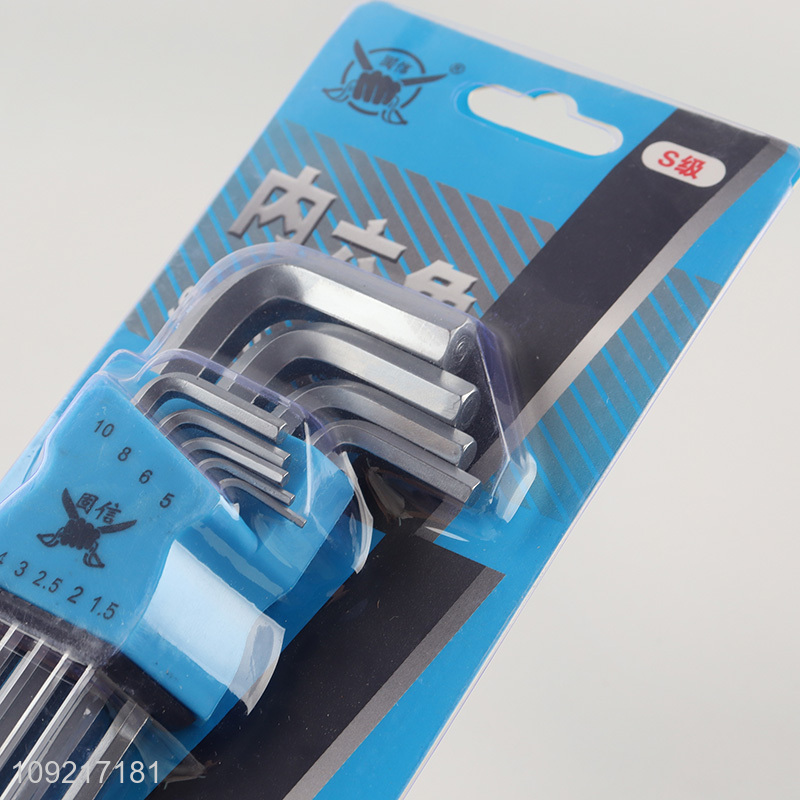 Hot selling 9pcs ball head hex socket wrench for hardware tool