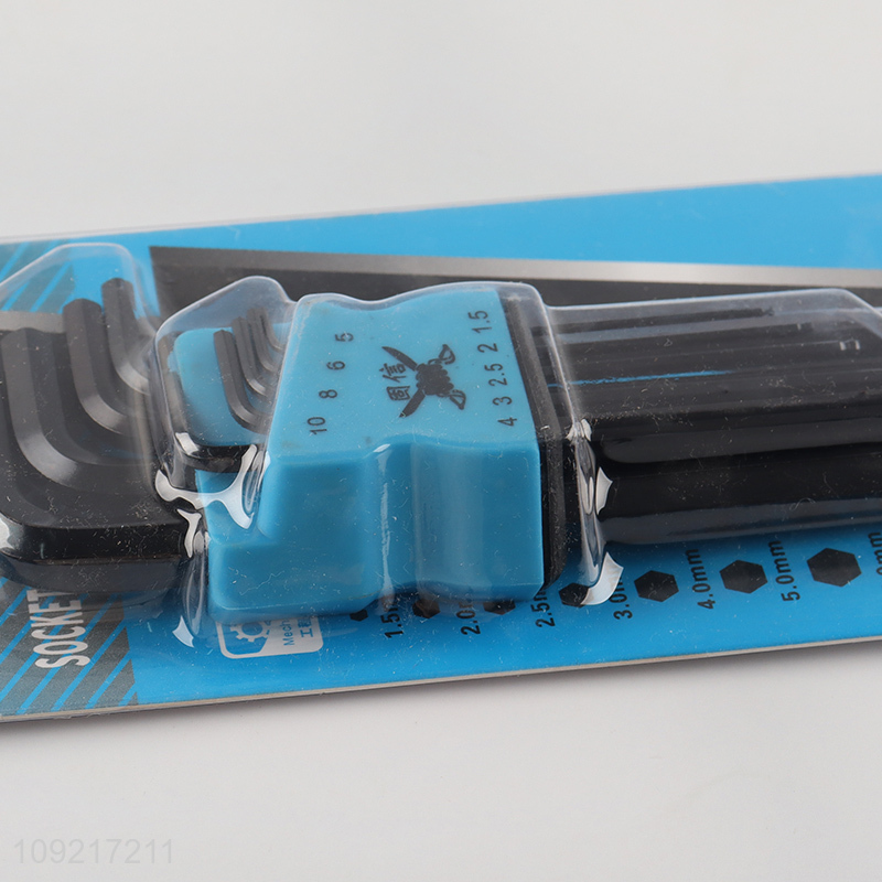 Yiwu market 9pcs hardware tool ball head hex socket wrench set