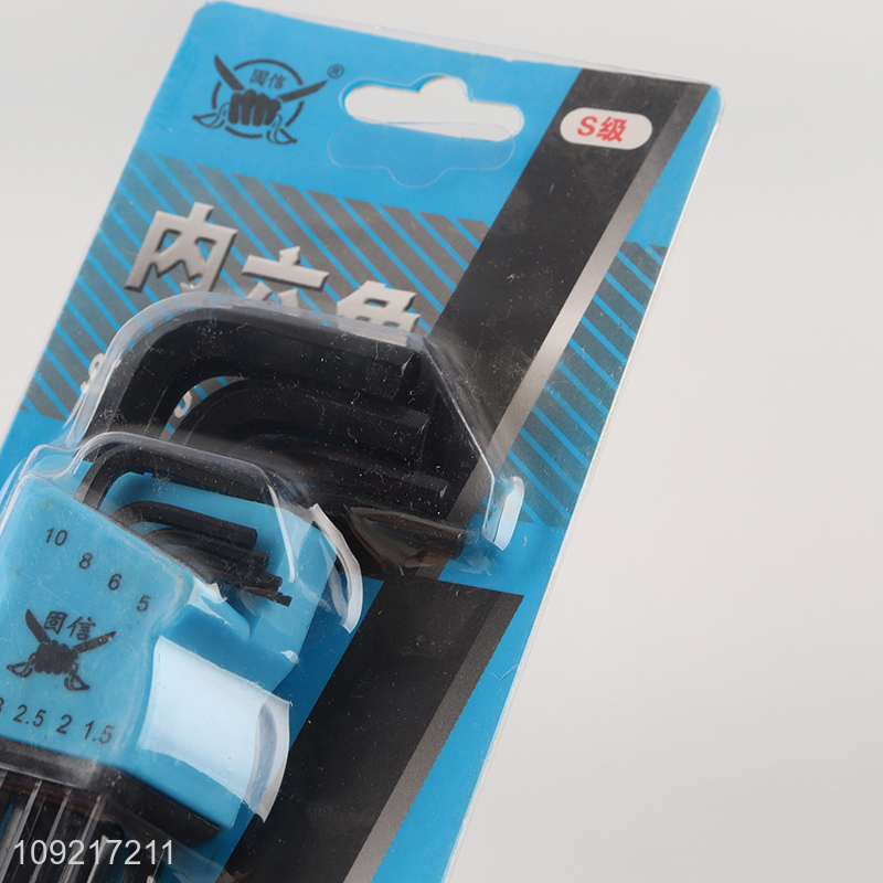 Yiwu market 9pcs hardware tool ball head hex socket wrench set