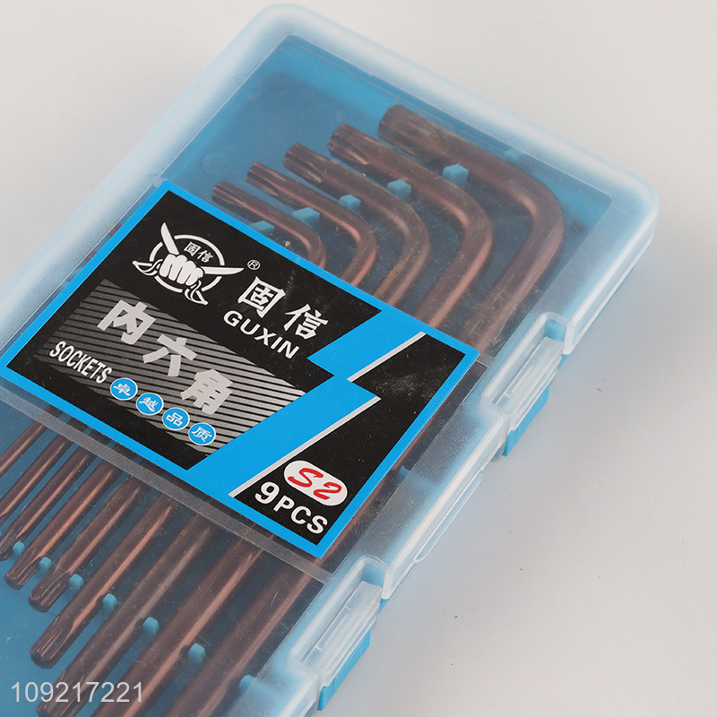 Best selling 9pcs professional hardware tool hex socket wrench set