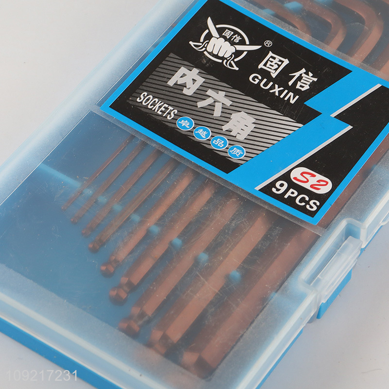 Good quality 9pcs professional hand tool hex socket wrench set