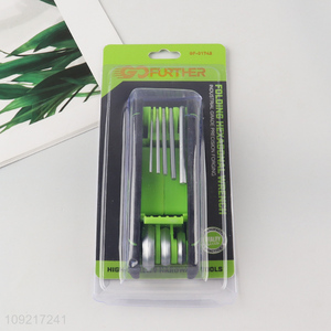 New product folding hex socket wrench set industrial grade hardware tool