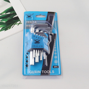 Top quality 9pcs professional hardware tool inner hex wrench