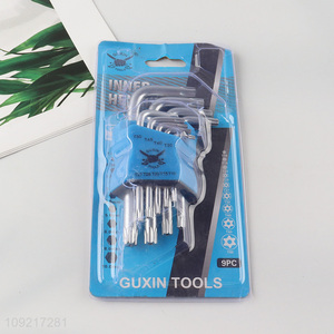 Low price 9pcs professional hardware tool inner hex wrench set