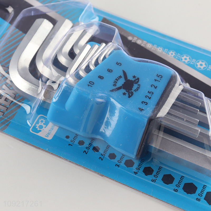 Top quality 9pcs professional hardware tool inner hex wrench