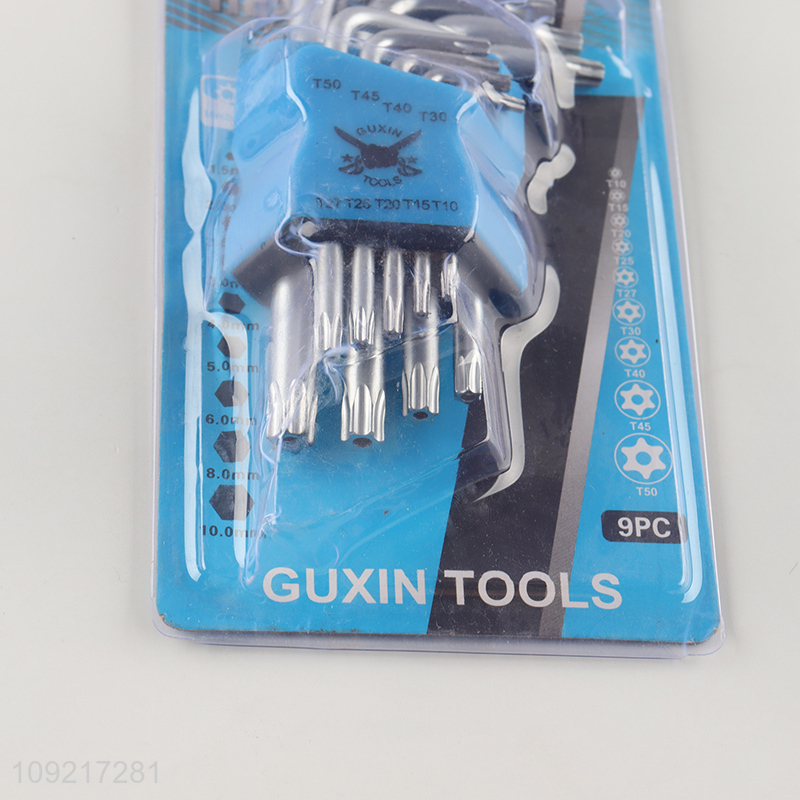Low price 9pcs professional hardware tool inner hex wrench set