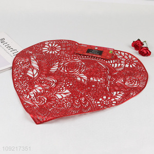 High Quality Heart Shaped Place Mats Non-Slip Washable Decorative Placemats
