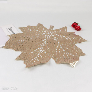 Wholesale Maple Leaf Placemats Washable Waterproof Non-Slip Dinner Table Mats