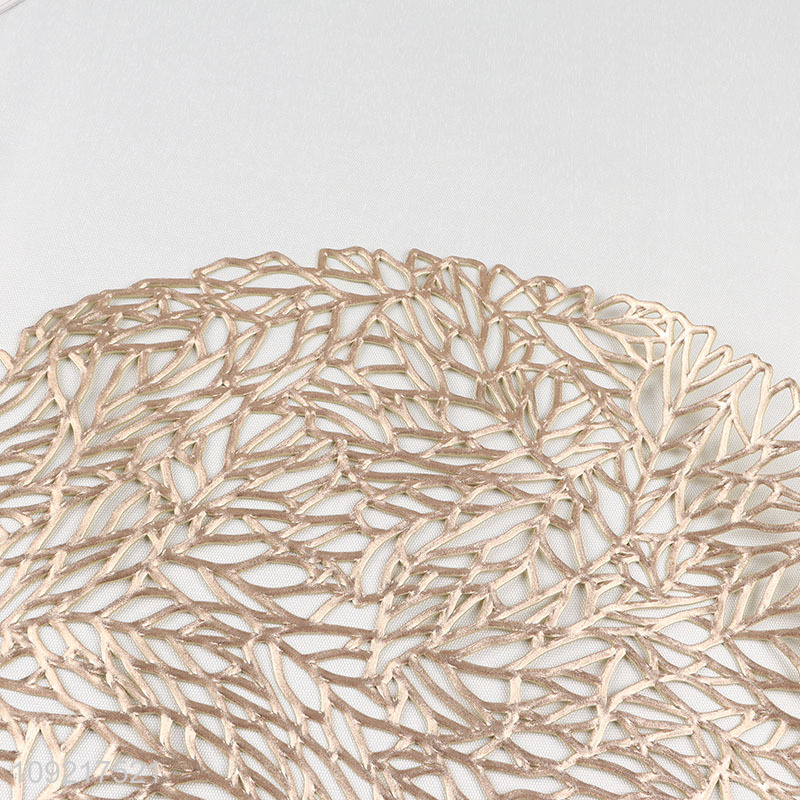 New Product Round Metallic Place Mats Washable Wipeable Waterproof Table Mats