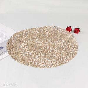 New Product Round Metallic Place Mats Washable Wipeable Waterproof Table Mats