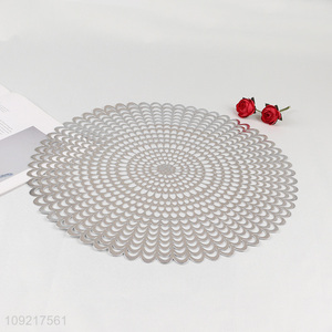 Factory Supply Round Pressed Vinyl Place Mats Non-Slip Dinner Table Mats
