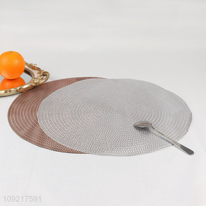 New Arrival Round Metallic Placemats Hollow Out Non-Slip Dinner Table Mats