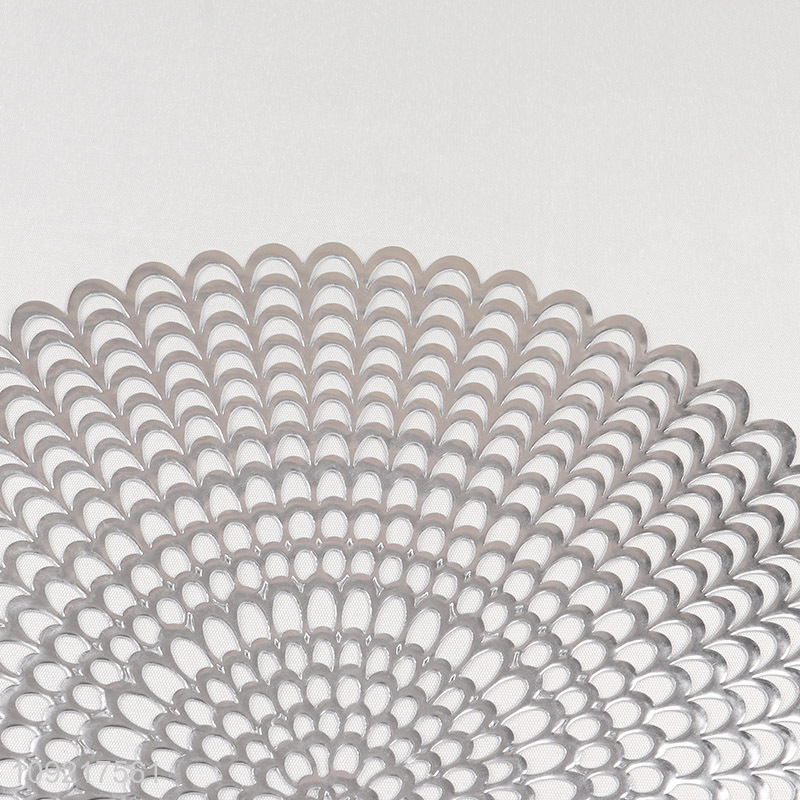 Factory Supply Round Pressed Vinyl Place Mats Non-Slip Dinner Table Mats