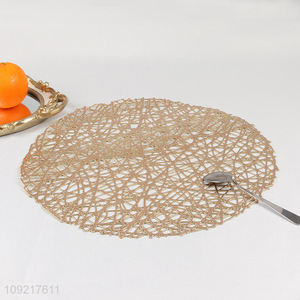 New Product Round Metallic Place Mats Heat Resistant Hollow Out Table Mats