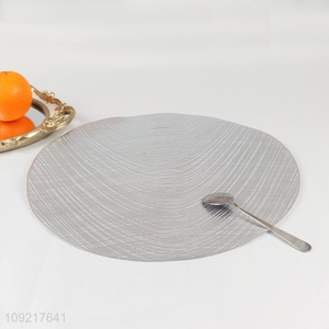 China Imports Round Metallic Placemats Wipeable Place Mats for Dining Table