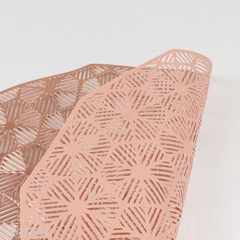 Factory Price Metallic Hollow Out Dining Table Placemats for Home Kitchen