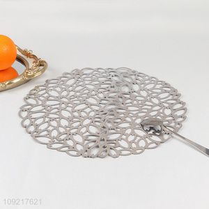 High Quality Round Placemats Metallic Hollow Out Wipeable Waterproof Table Mats