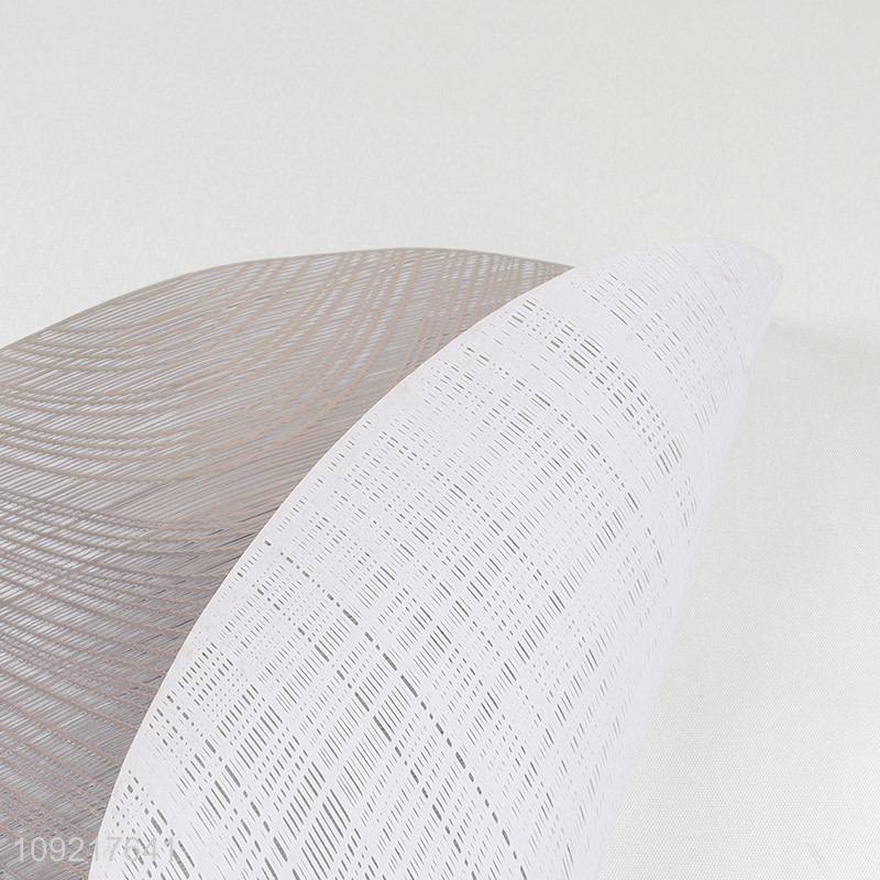 China Imports Round Metallic Placemats Wipeable Place Mats for Dining Table