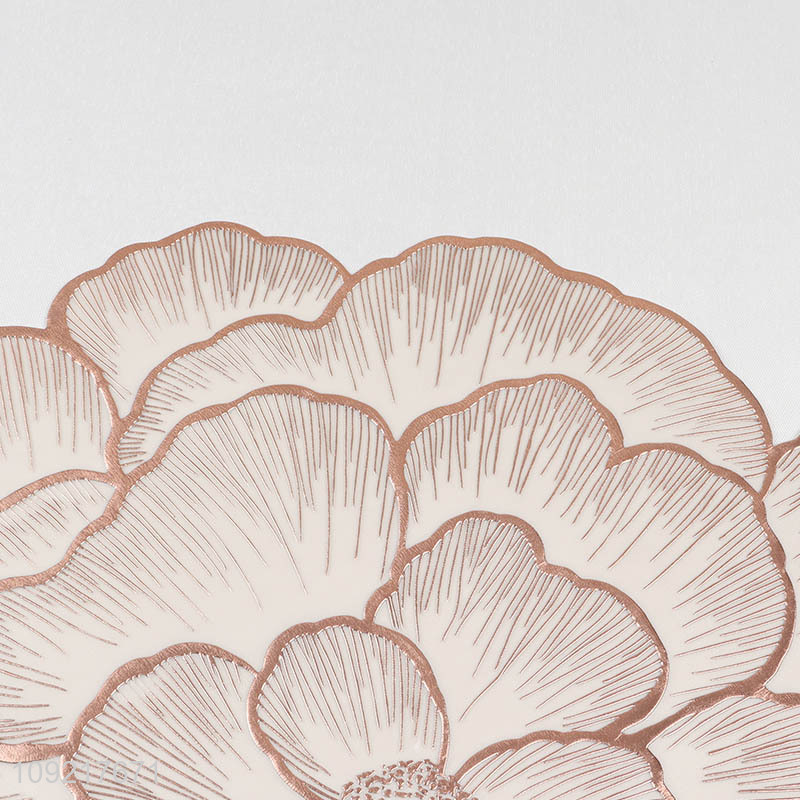 Good Quality Flower Shaped Metallic Non-Slip Place Mats for for Home Dining