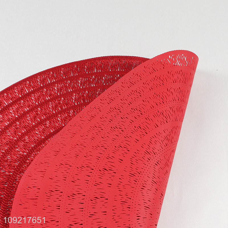 Factory Supply Round Hollow Out Placemats Non-Slip Washable Decorative Placemats