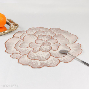Good Quality Flower Shaped Metallic Non-Slip Place Mats for for Home Dining