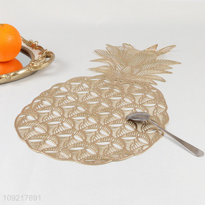 Hot Selling Pineapple Shaped Placemats Metallic Non-Slip Dinner Table Mats