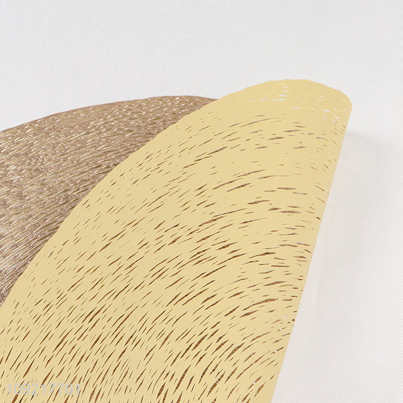 Good Quality Round Placemats Metallic Pressed Vinyl Non-Slip Table Mats