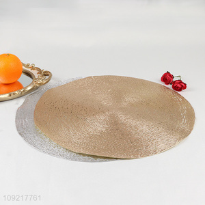 Good Quality Round Placemats Metallic Pressed Vinyl Non-Slip Table Mats