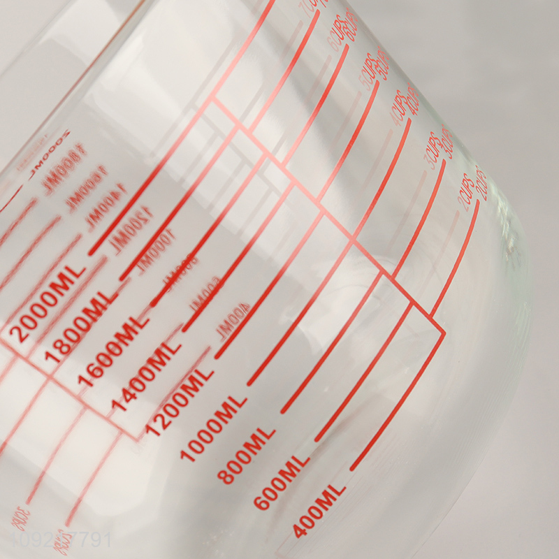Popular products large capacity home kitchen glass 2000ml measuring cup