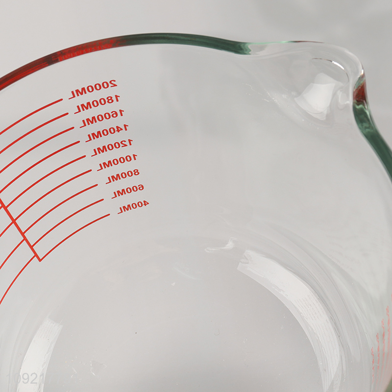 Popular products large capacity home kitchen glass 2000ml measuring cup