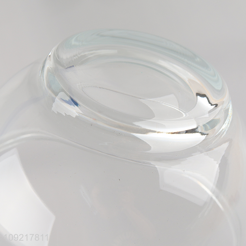 Hot selling round glass clear home kitchen salad bowl tableware bowl
