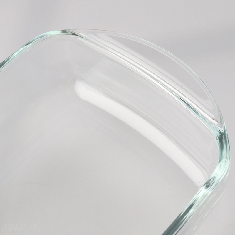 Top quality rectangle glass home kitchen baking dish baking pan with handle