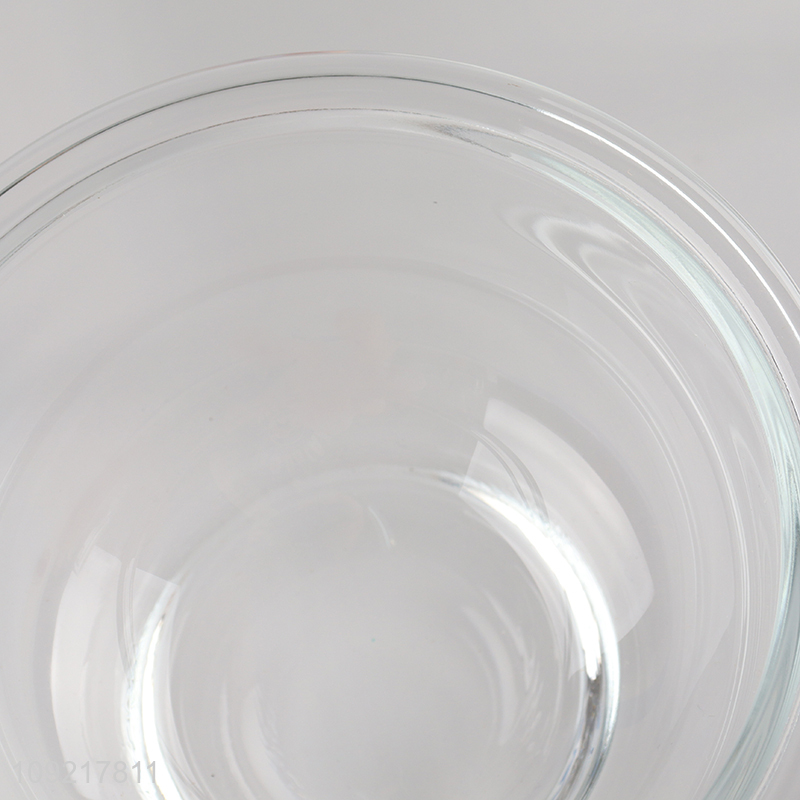 Hot selling round glass clear home kitchen salad bowl tableware bowl