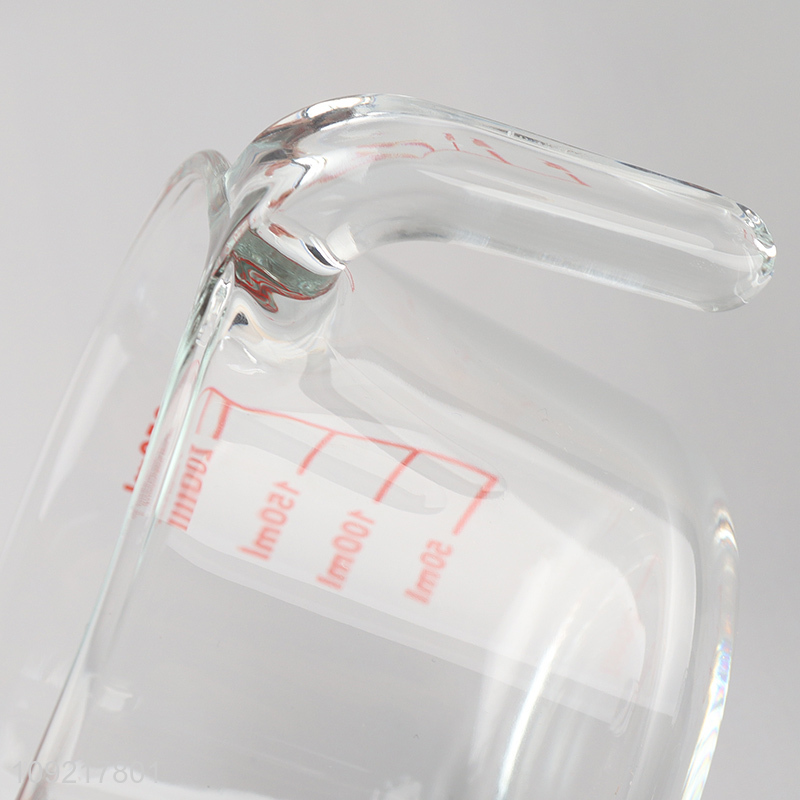 New arrival household kitchen glass 250ml measuring cup with handle